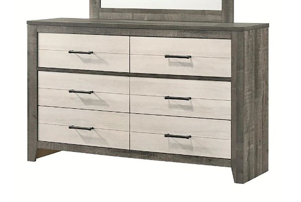 Crown Mark Furniture Rhett 6 Drawer Dresser in Gray image