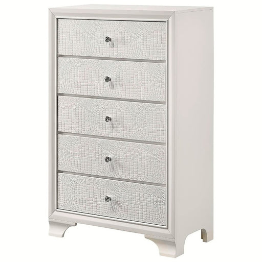 Crown Mark Furniture Lyssa 5 Drawer Chest in White image
