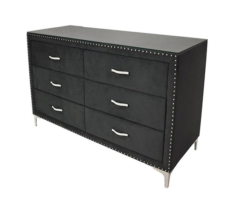 Crown Mark Furniture Lucinda 6 Drawer Dresser in Black image